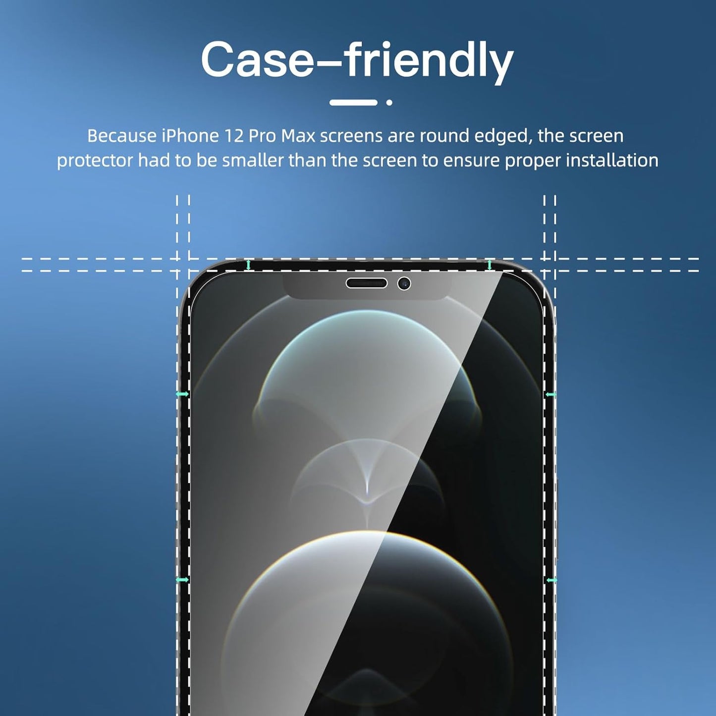 NEW'C 3 Pack Privacy for iPhone 12 Pro Max Screen Protector (6.7"), Enhanced 28-Degree Privacy Angle, Ultra Durable 9H Hardness, Bubble-Free