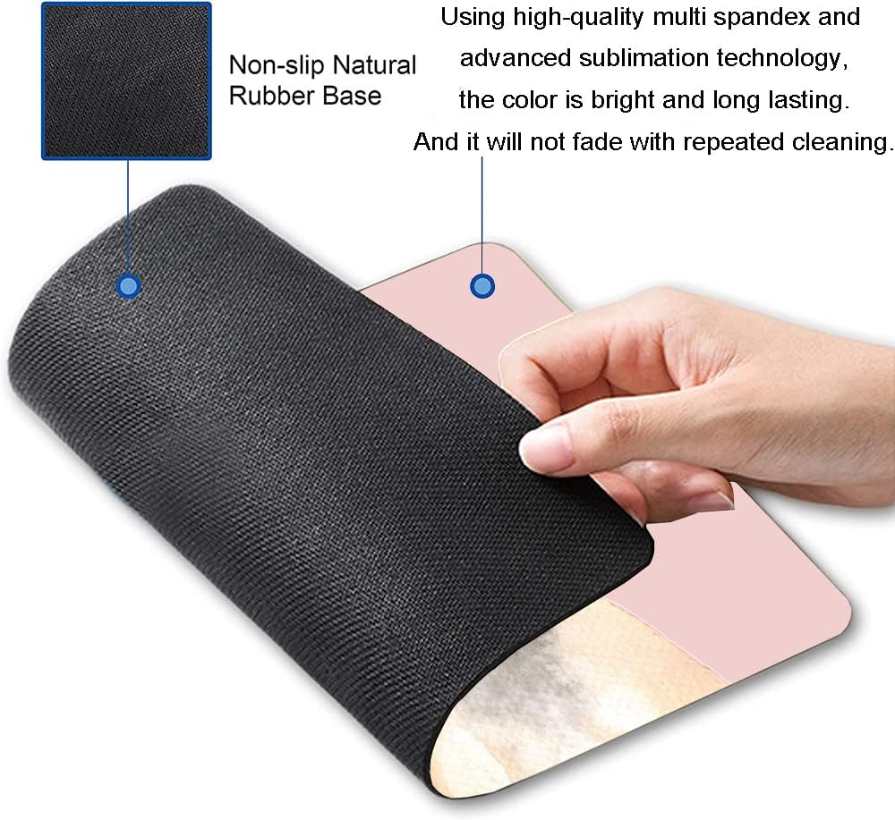 Mouse Pad, Cute Fox Mouse Pad for Women, Washable Square Cloth Mousepad for Office Laptop, Non-Slip Rubber Base Computer Mouse Pads for Wireless Mouse, Kawaii Mouse Pads for Desk