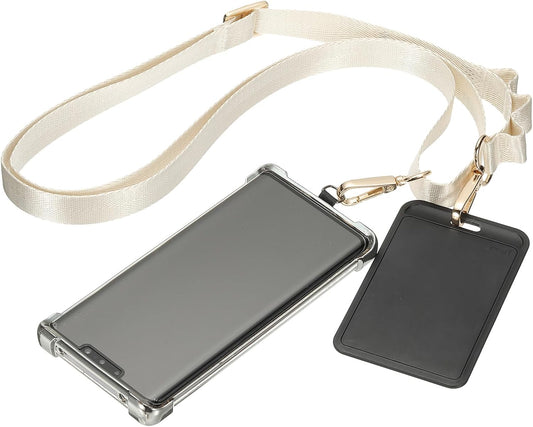 PATIKIL Universal Cell Phone Lanyard, Adjustable Crossbody Phone Strap Anti-Theft Polyester Neck Lanyard with Patches for Concerts Gym Travel Secure Hands-Free Carry, White