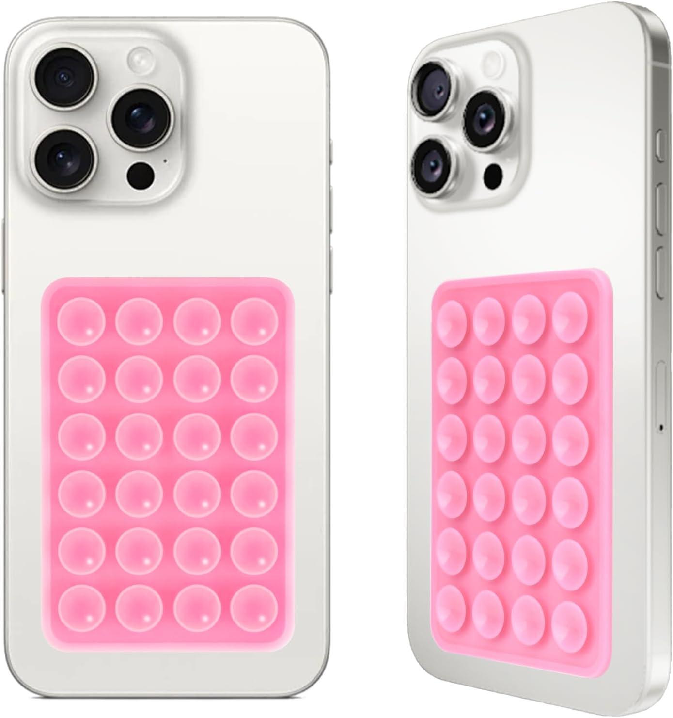 2PCS Silicone Suction Phone Case Mount,Non Slip Suction Cup Phone Mount,Hands-Free Phone Accessories Holder for Selfies and Videos,Silicon Adhesive Phone Stand Sticky for Cell Phone Pink