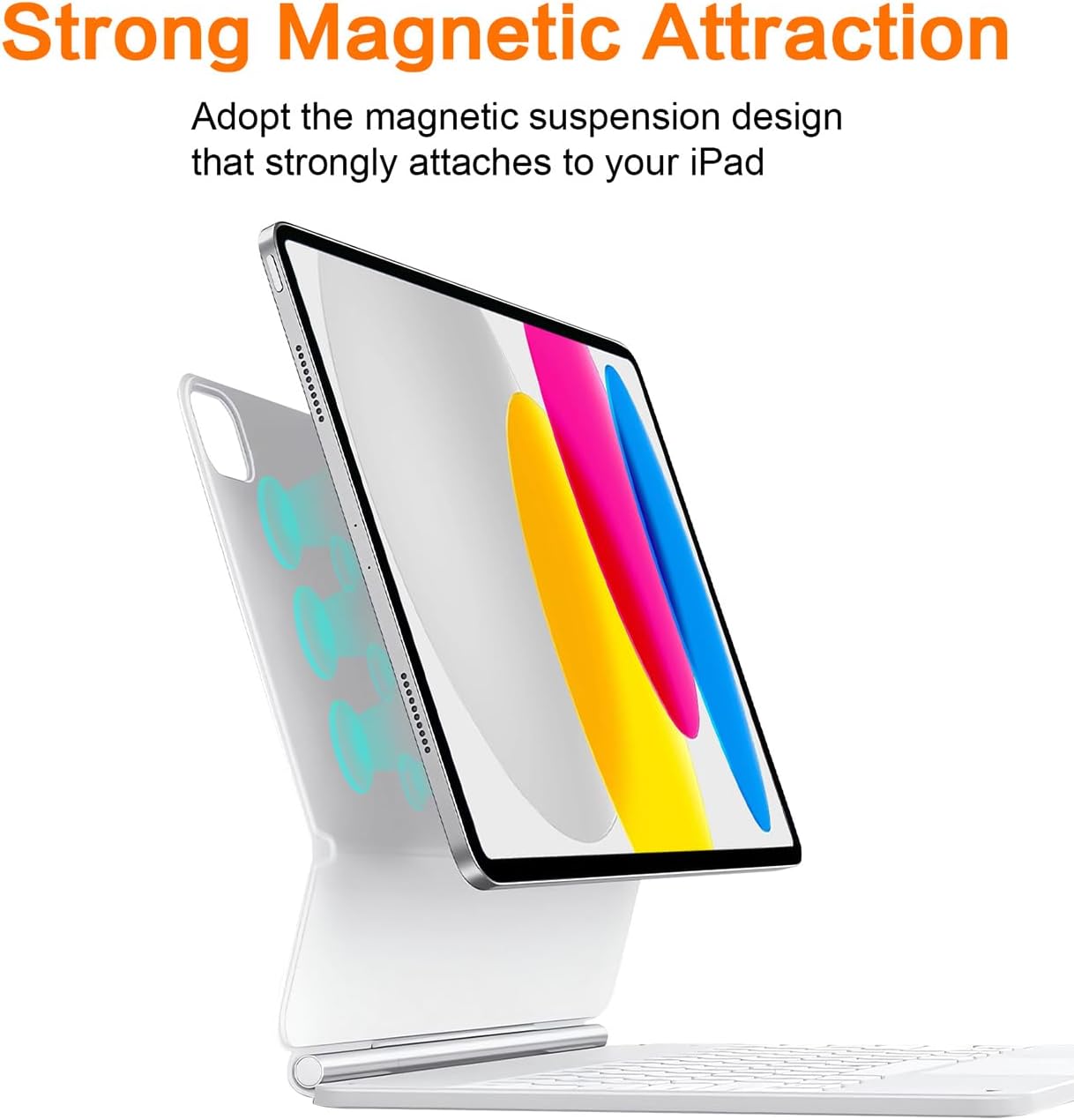 Magic Keyboard Case for iPad 11th (A16, 2025)/10th Generation 2022, Magnetic Stand with Multi-Touch Trackpad, iPad 10.9-inch 10th Gen /11th Gen Keyboard Case, Floating Cantilever Stand,Backlit,White