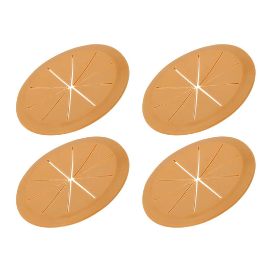 PATIKIL Desk Grommet 3-3/16", 4 Pcs Round Cable Grommet Cord Hole Cover with Adhesive Tape Flexible Table Wire Organizer for Office Home Table Countertop, Light Brown