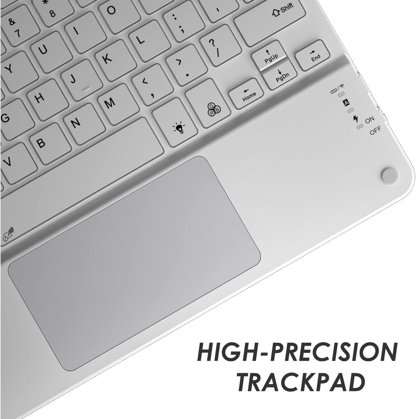 TouchPad Keyboard case for 9",9.7",10.1",10.2",10.5",10.9",11",Tablets,2-in-1 Bluetooth Wireless Keyboard with Touchpad,7 Colors Backlit & Leather Folio Cover(Rose Gold)