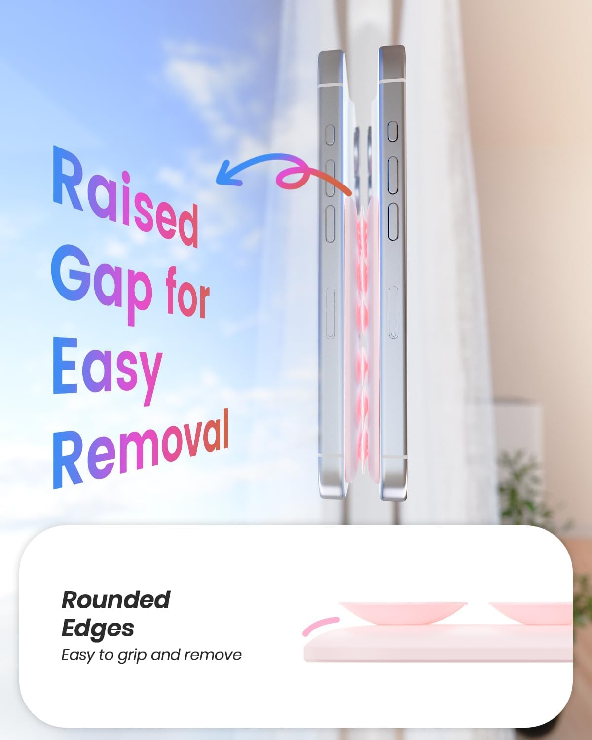 Klearlook Magnetic Suction Phone Mount for MagSafe Case, Silicone Sticky Phone Grip Holder for iPhone 16/15/14/13/12 Series, Removable Hands-Free Video/Selfie, Women Girl Teen Gift, Light Pink