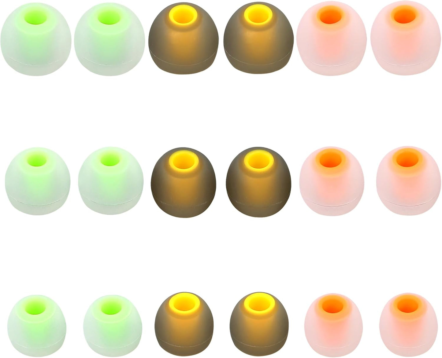 Silicone Earbud Tips - S M L, Fit Most In-Ear Earbuds (Inner Hole 3.8mm - 5.1mm), 9 Pairs