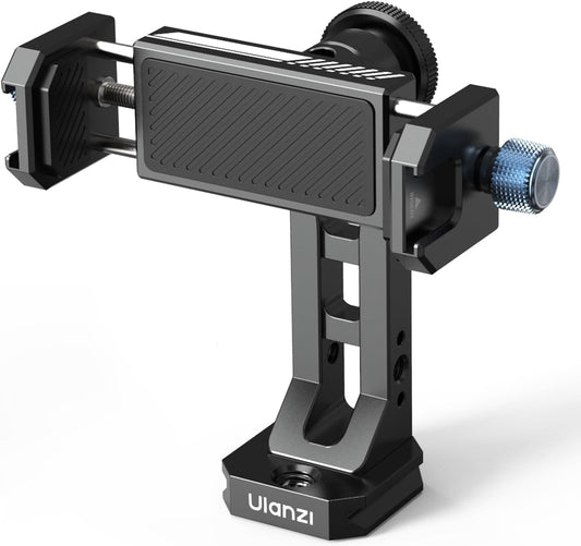 Ulanzi MA53 Metal Tripod Phone Mount, Smartphone Tripods Adapter with Arca Swiss/Uka Port, 2 Cold Shoe, 360° Cellphone Tripod Mount, iPhone Samsung Holder for Photo Video Vlogging Rig