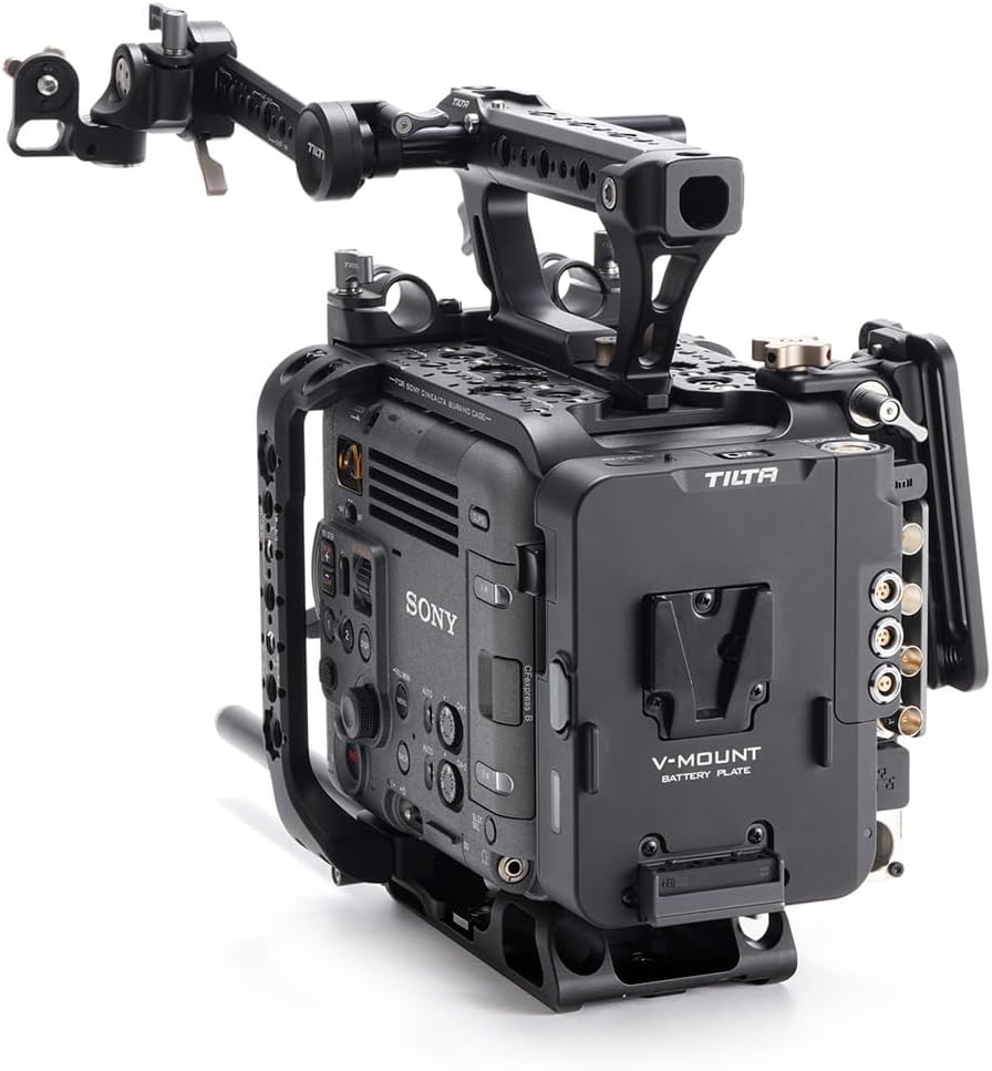 Tilta Camera Cage Compatible with Sony BURANO | Arri Rosettes, 1/4"-20 and 3/8"-16 Threads | w/Top Handle, Left/Right Side Arm, Battery Plate (Advanced Kit - V Mount)