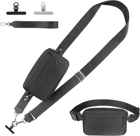 Phone Strap Crossbody, Clip and Go Strap for Phone with Wallet Crossbody, Adjustable Phone Lanyard Belt Strap with Detachable RFID Wristlet Wallet (XL)