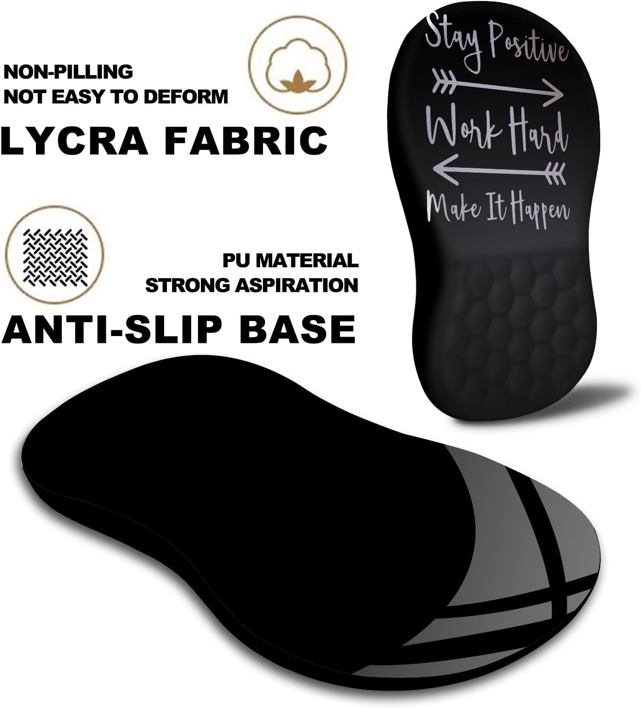 Mouse Pad Wrist Support, Ergonomic Mouse Pad with Massage Dot, Comfortable Computer Mouse Pad for Laptop, Wrist Rest Pain Relief Mousepad with Non-Slip PU Base for Office & Home, 12 x 8 in