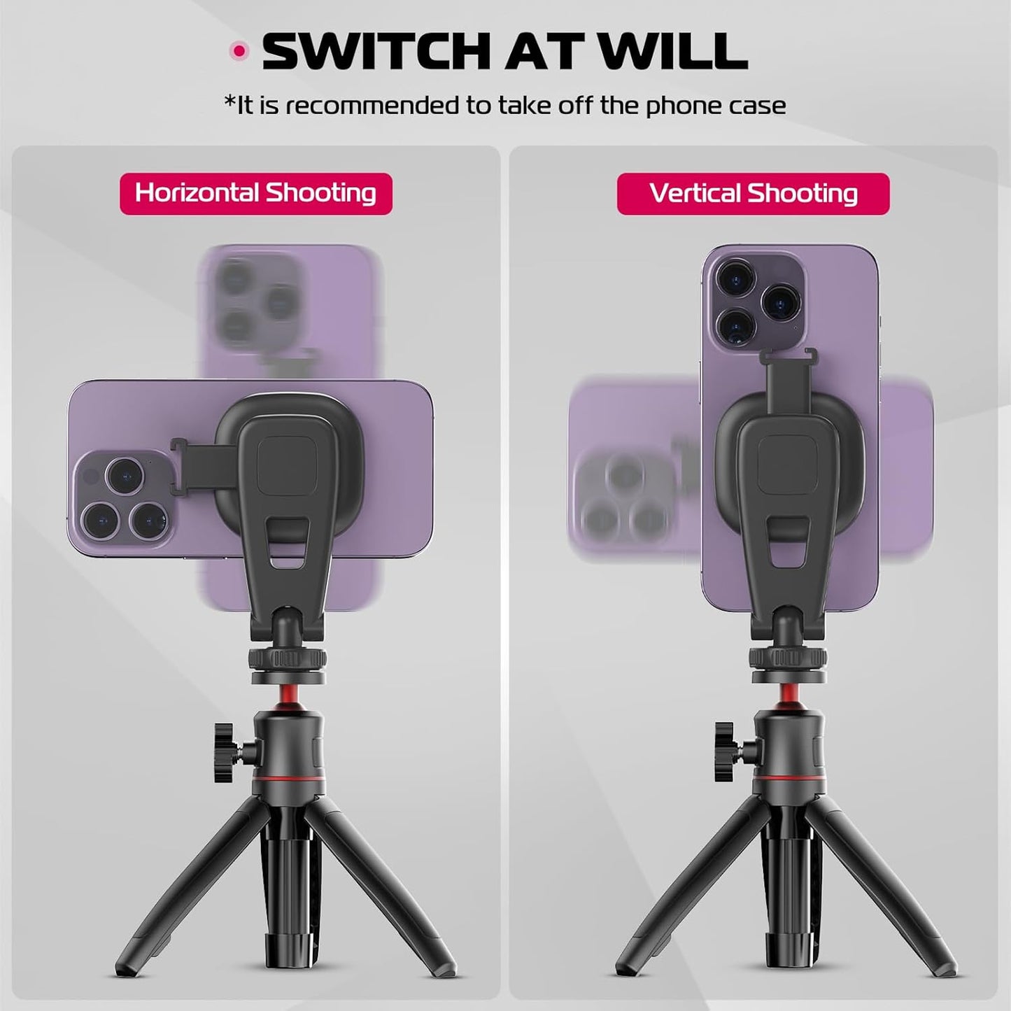 ULANZI Magnetic iPhone Tripod Mount MA23, Magnet Phone Holder Adapter Tripod Attachment Compatible with MagSafe Only for iPhone 12 13 14 15 16 Plus Pro Max All Series