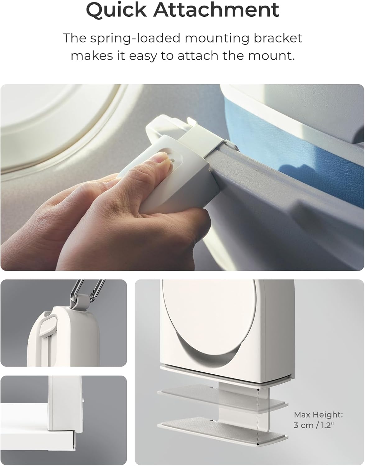 iOttie Treker Travel Essentials Magnetic Airplane Phone Holder with 360° Rotation Swivel Head and Magnetic Ring Adapter for Universal Compatibility with MagSafe, Qi2, iPhone, and Android Smartphones.