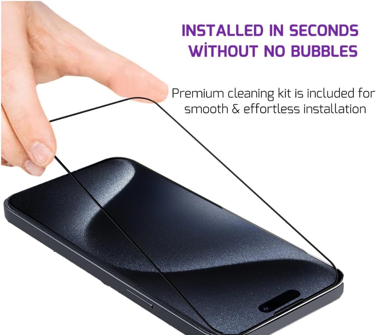 Screen Protector Tempered Glass Compatible with Apple iPhone 15 (2 Pack)