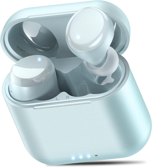 TOZO T6 Wireless Earbuds, Bluetooth 5.3 Ear Buds, Stereo Sound in Ear Headphones, 50 Hours Playtime, Wireless Charging Case, APP Customizable EQs, IPX8 Waterproof Earphones