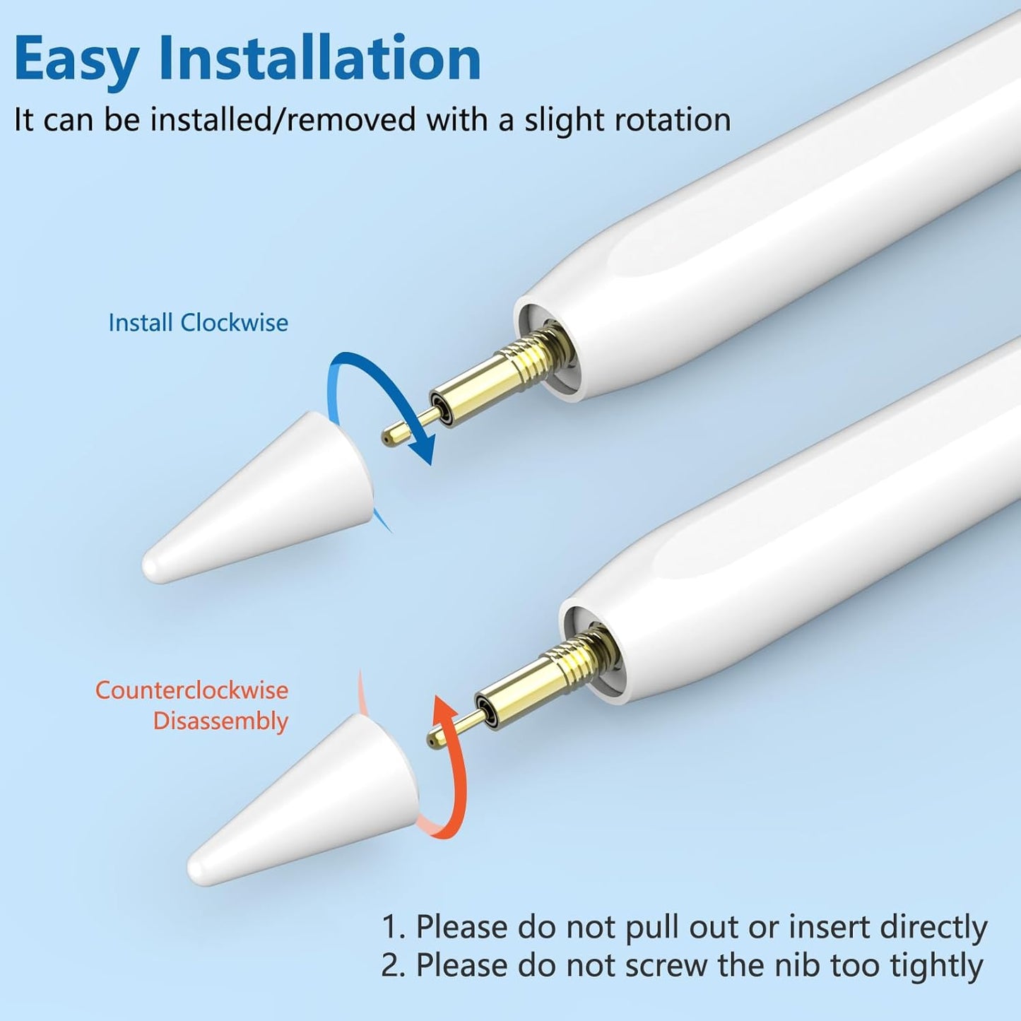 8 Pack Apple Pencil Tips, Replacement Tips Only Compatible with Our KARFUN Pencil, iPencil Nib for iPad Pencil 2018-2023, iPad 10/9/8/7/6 Gen, iPad Pro 11/12.9, iPad Air 5/4/3, iPad Mini 6/5 Gen