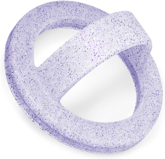 Magnetic Silicone Ring Grip Phone Holder, Loop Grip Phone Holder,Magnetic Phone Loop,Magsafe Phone Grip,Compatible with Magsafe for iPhone 16/15/14/13/12 Series (Purple Sparkle)