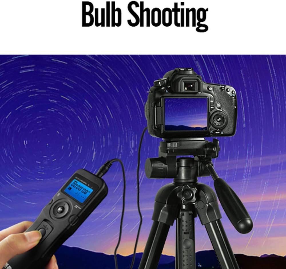 PHOTOOLEX Intervalometer Digital Camera Remote Shutter Release Controller LCD Timer Control with Cord for Canon EOS Rebel T6 T7 80D 70D 60D 60Da 77D T7i T6i T6s SL2 SL1 T5 T3 T5i T4i T3i T2i EOS