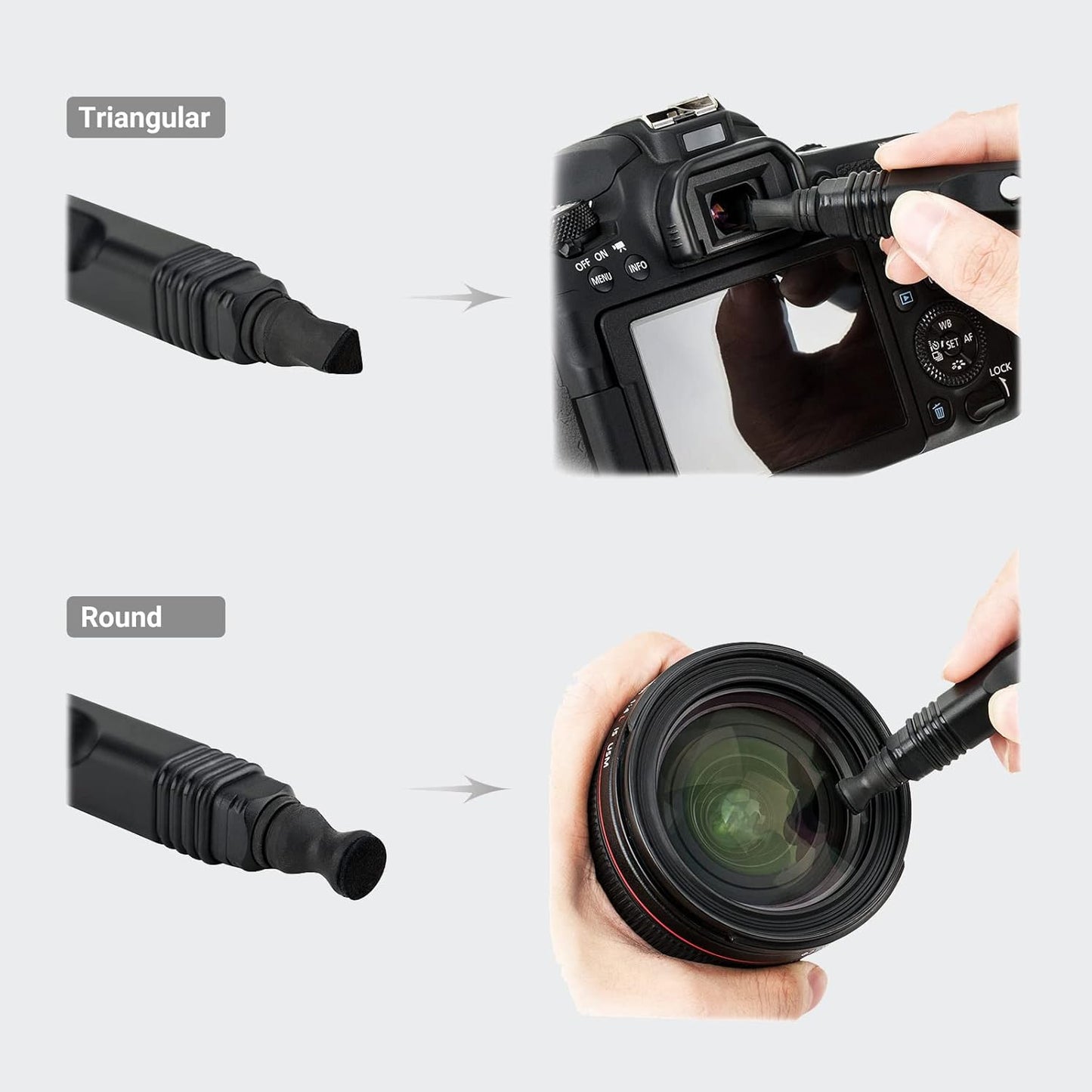 Compact Lens Cleaning Pen,Lens Cleaner Brush for Camera Filters Camcorders Leupold Scope Binoculars Keyboards VR Headset and More Electronics