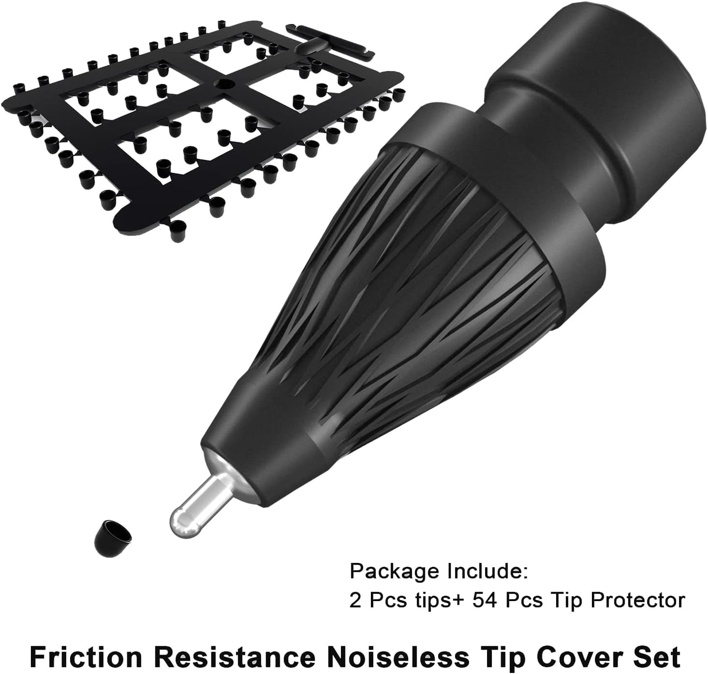 Upgraded Pencil Tips fits for Apple 2nd 1st Gen USB-C iPad Pro Pencil,No Wear Out Fine Point Apple Pen Tip &Noiseless Friction Nib Covers Set, Make iPencil 1 / Pencil 2 Work Like a Charm,Black