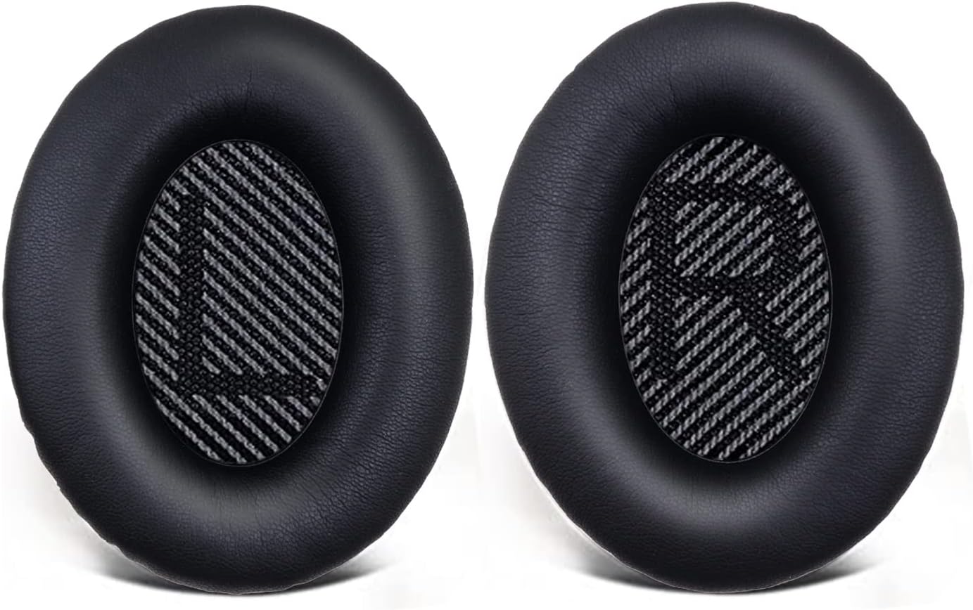 Replacement Ear Pads for Bose QuietComfort 15(qc15/QC15)/25/AE/AE2, Headphone Ear Covers, High Density Memory Cotton, Soft Leather, Adaptive Noise Isolation Headphones Pads Cushions-Black
