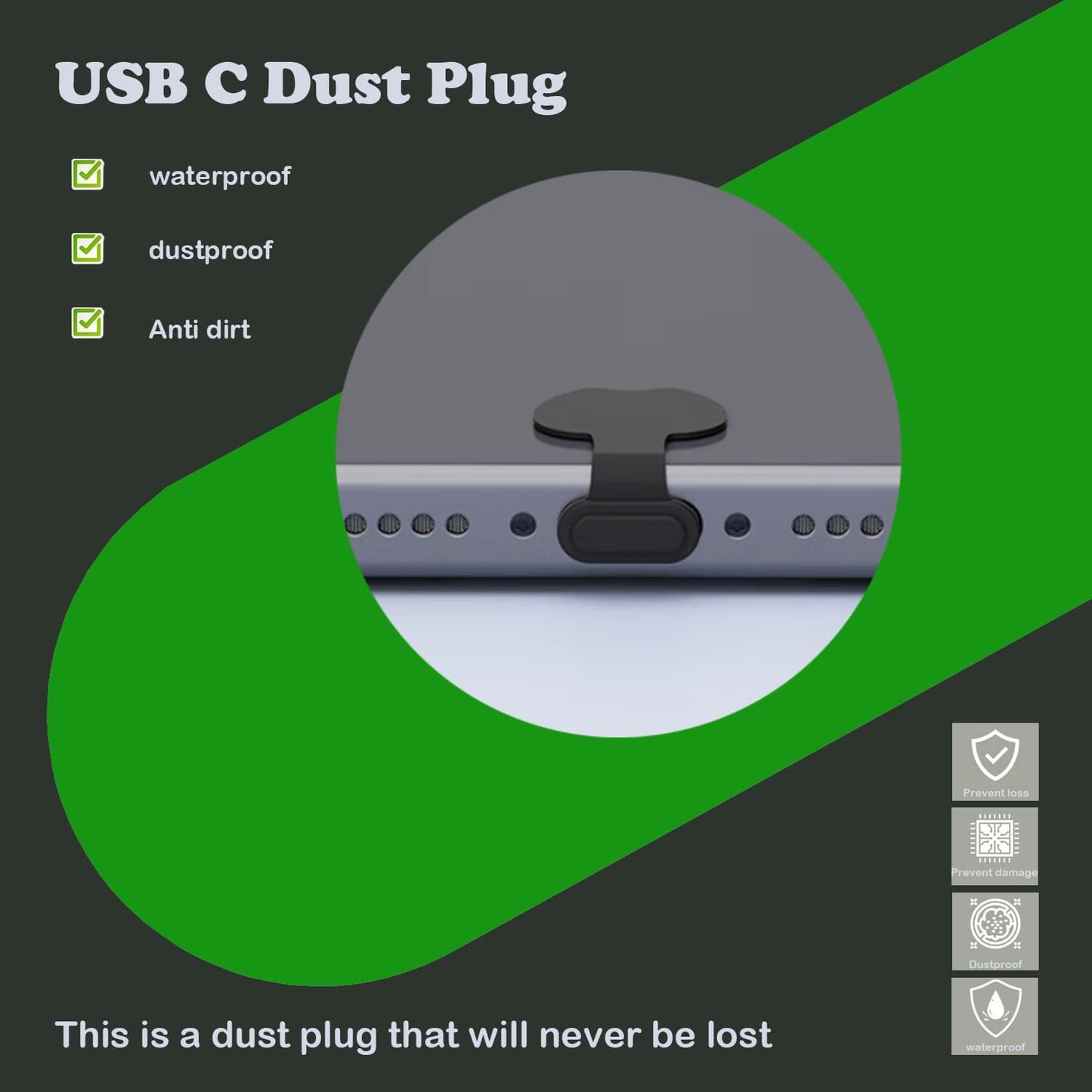 USB C Dust Plug, Type-C Port Cover for iPhone17/ iPhone16/15 Series Charger Port & Speaker Dust Cover, 8-Pack Soft Silicone Anti-Dust Plug Covers Set