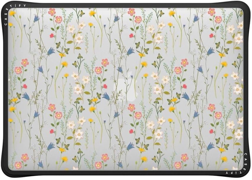 CASETiFY Impact MacBook Air 13" (M1/Intel) Case [Cushioned Impact Corners/Scratch-Resistant/Anti-Slip Grip] - Dreamy Floral Pattern - Clear Black
