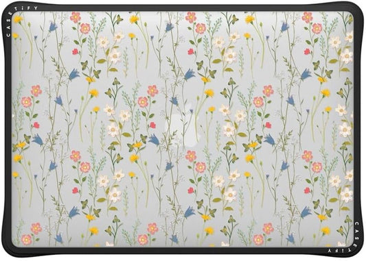 CASETiFY Impact MacBook Air 13" (M1/Intel) Case [Cushioned Impact Corners/Scratch-Resistant/Anti-Slip Grip] - Dreamy Floral Pattern - Clear Black