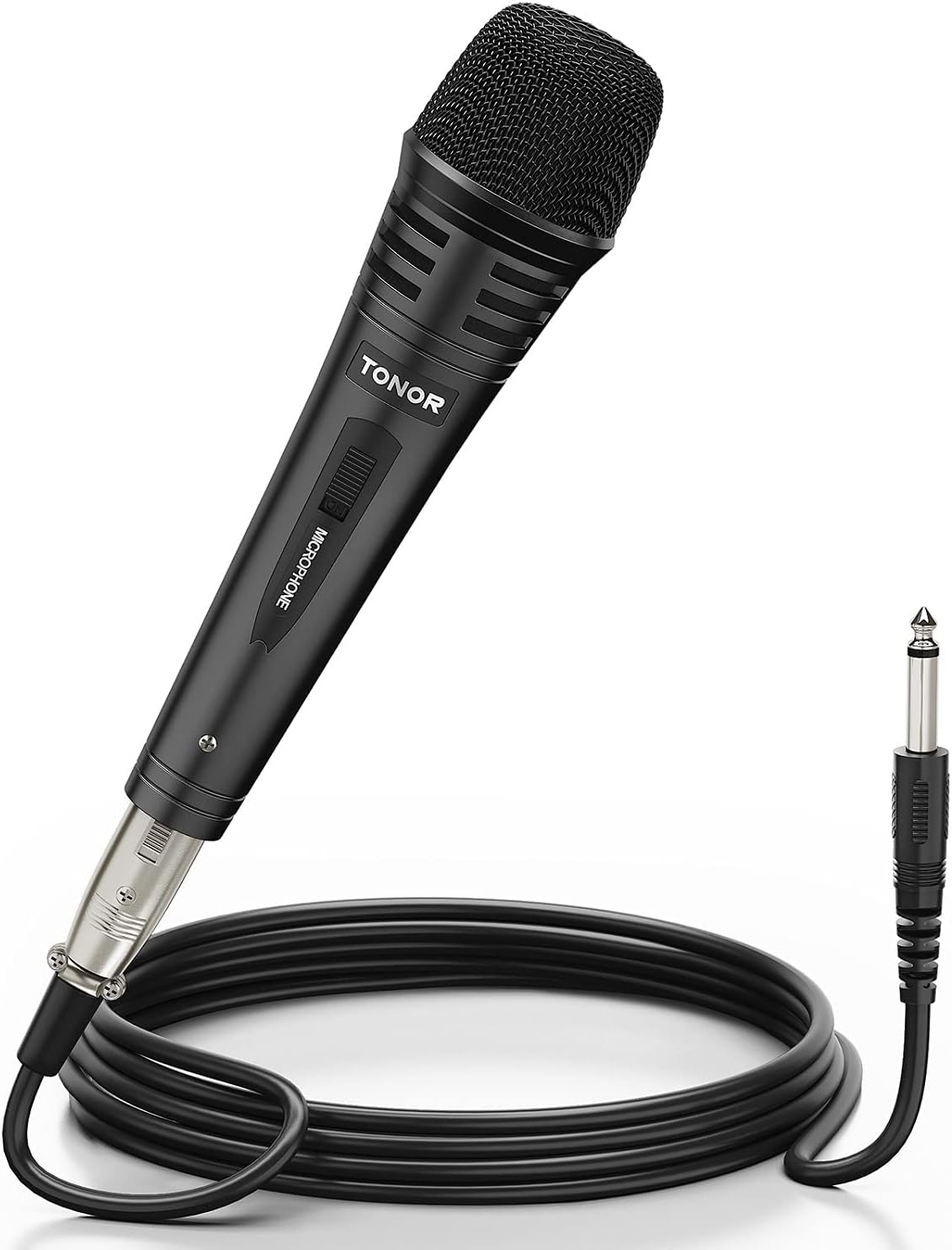 TONOR K1 Vocal Microphone for Singing, Dynamic Handheld Wired Karaoke Mic, Microfono with 5M XLR to 1/4" Cable, Compatible with Amp, Mixer, Suitable for Speech, Karaoke and Outdoor Activities