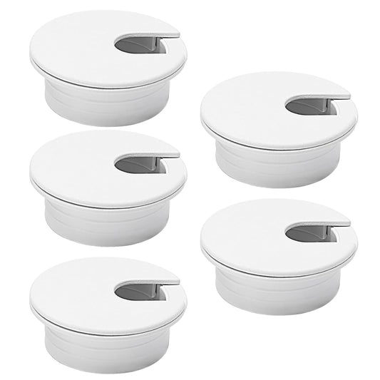 5 Pcs Desk Grommet 1-1/2" / 38 mm, Desk Cord Hole Cover, Cable Grommet ABS Plastic, Desk Hole Grommet for Home & Office Pc, Detachable Cable Cord Organizer-White