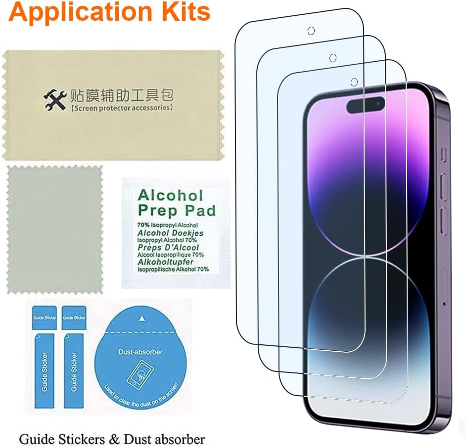 Screen Protector for iPhone 14 Pro Max Blue Light Screen Protector 6.7inch. Anti Blue Light Tempered Glass Film for iPhone 14 Pro Max 3 Pack