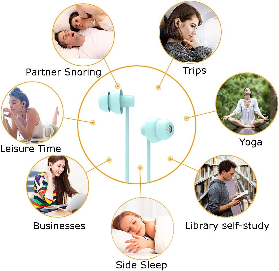 MAXROCK (TM Total Soft Silicon Headphones with Mic Sleep Travel Choice for Cellphones Tablets and 3.5mm Jack (Light Green)