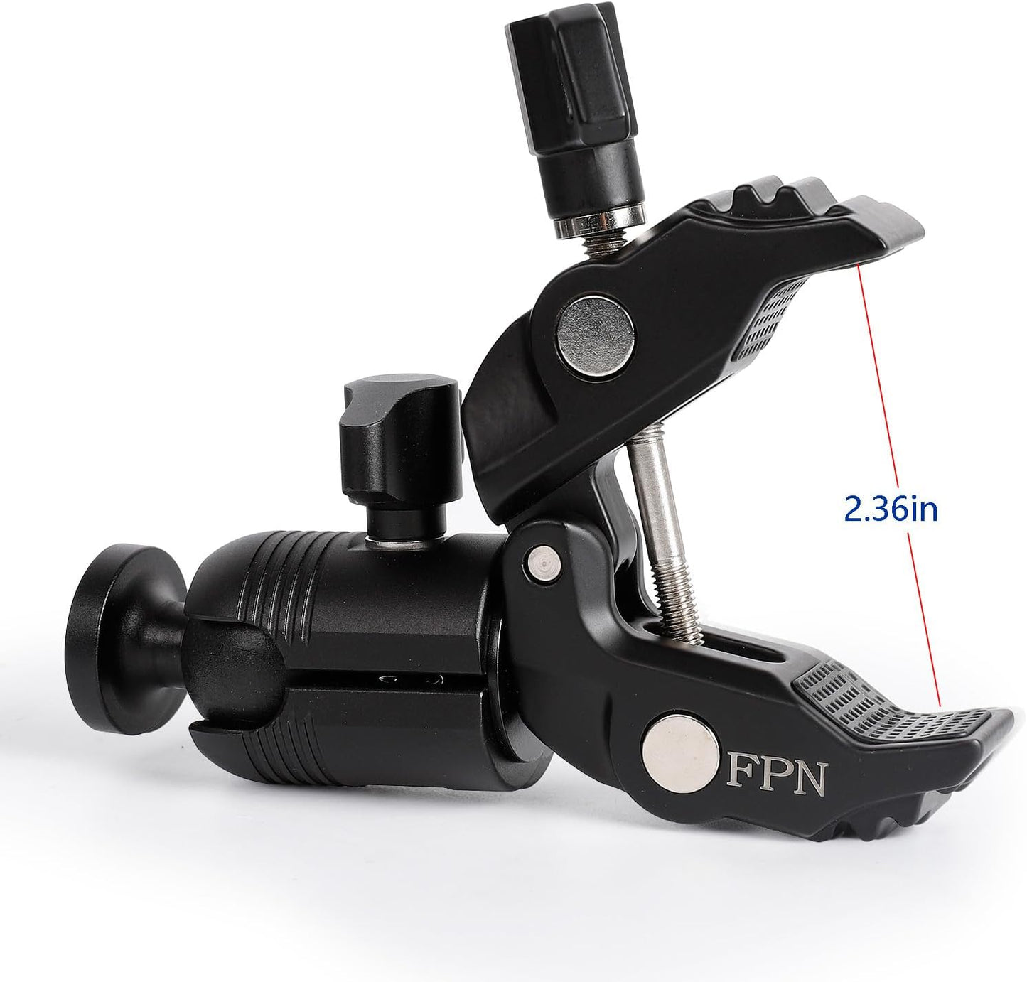 Aluminum Alloy Super Clamp Camera Mount with 360° Ball Head for Bike/Motorcycle Handlebar Pole Tripod Rod 0.5-2.0" Diameter, Compatible with GoPro, Insta360 X5 X4, DJI Osmo Action 5 Pro, Pocket 3