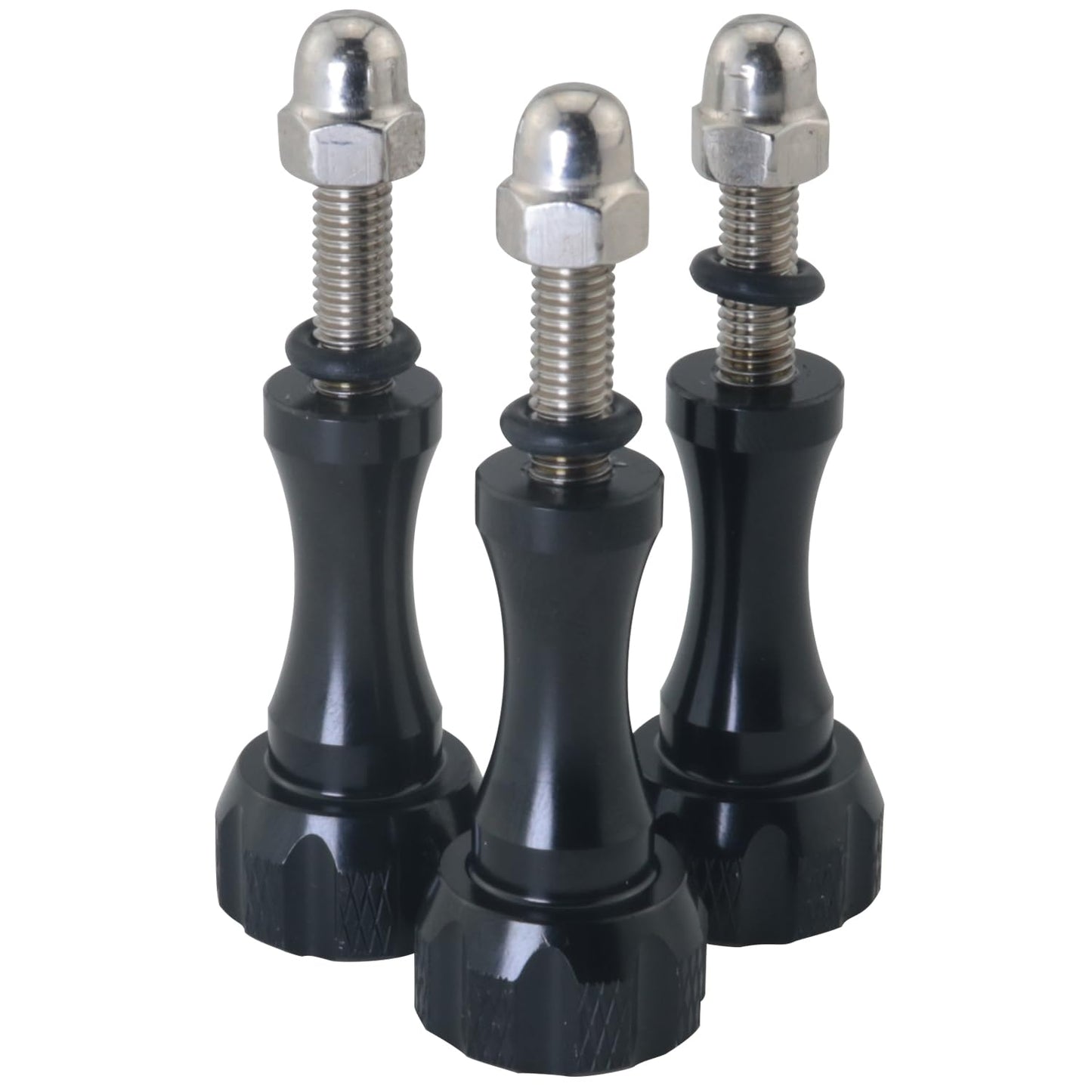 3PCS Black Aluminium Alloy Hand Tightened Screws Length 19.6mm Universal Action Camera Accessories Adapter Screw for Connecting Tripods Selfie Sticks Fill Light