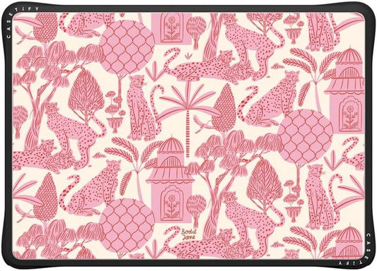 CASETiFY Impact MacBook Air 13.6" (M2-M4) Case [Cushioned Impact Corners/Scratch-Resistant/Anti-Slip Grip] - Cheetah Paradise - Clear Black