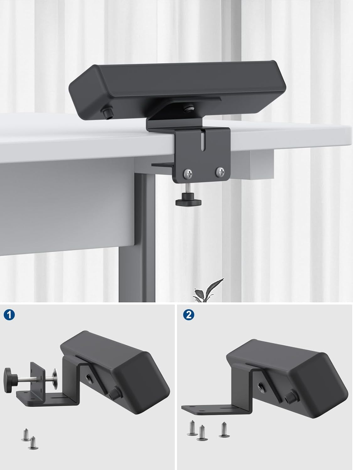 Nightstand Charging Station with 4 USB-C&2 QC 3.0 USB A Ports 3 AC Outlet, Desk Edge Mount Power Strip with USB-C Ports Tabletop Surge Protector Desk Clamp Power Strip for Home Office(Black)