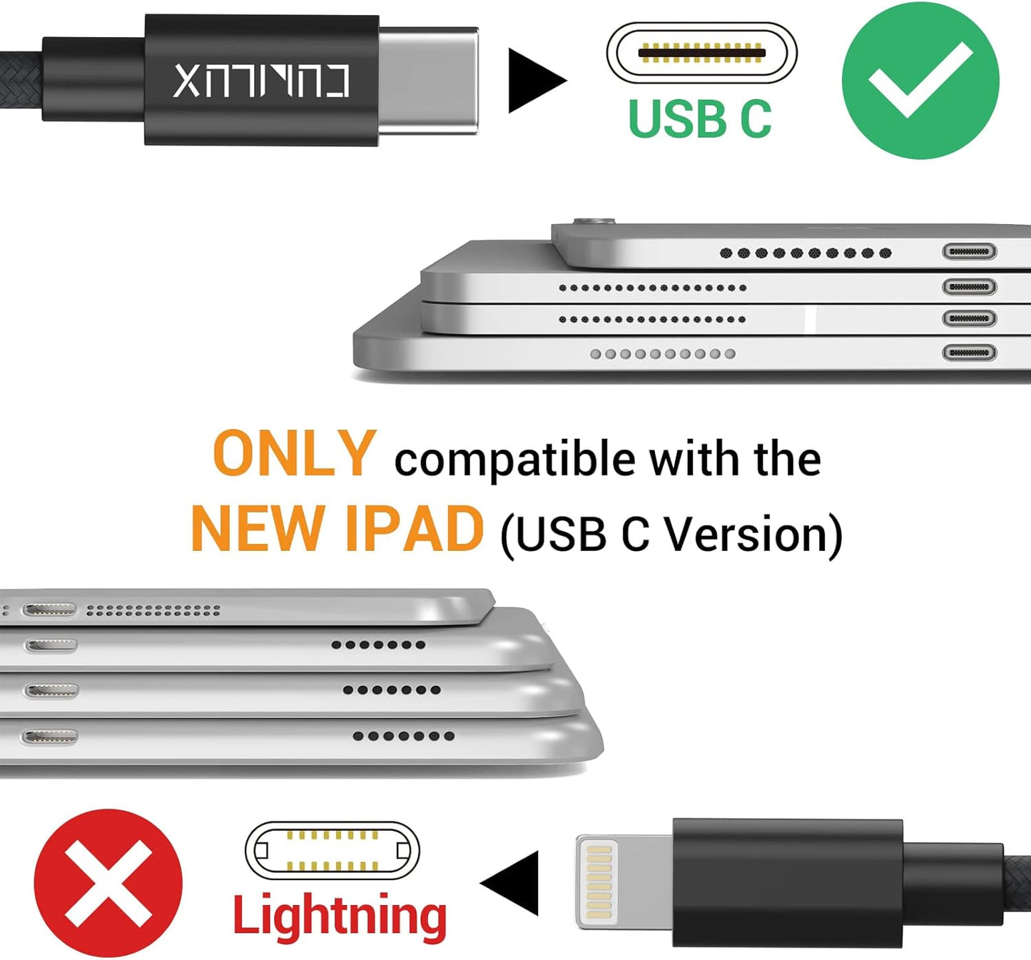 Cubilux USB C Dual Headphones Splitter, Type C to Double 3.5mm Audio Splitter, 2-Way Earphone Adapter for Android Phone, Tablet