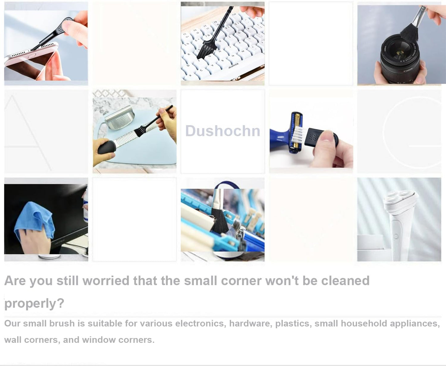 Computer Keyboard Cleaning Brush, Anti Static Nylon Electronics Cleaning Brush Kit, for Computer Keyboard, Printer, Phone, Sewing Machine, Car Interior Detailing, Razor Cleaning (Set of 10)