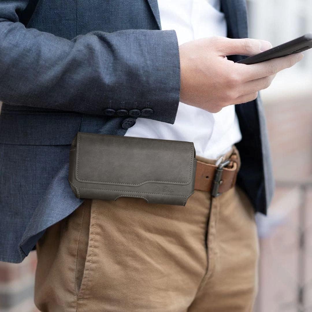 DeBin Case for Samsung Galaxy S25+ Plus, 5G S24+ S23+, S22+, S21+, S20+ S10+ S8+ S9+, S23 FE, S21 FE, A20, A30, Cell Phone Belt Holster Clip Carrying Pouch Holder Cover, Pewter