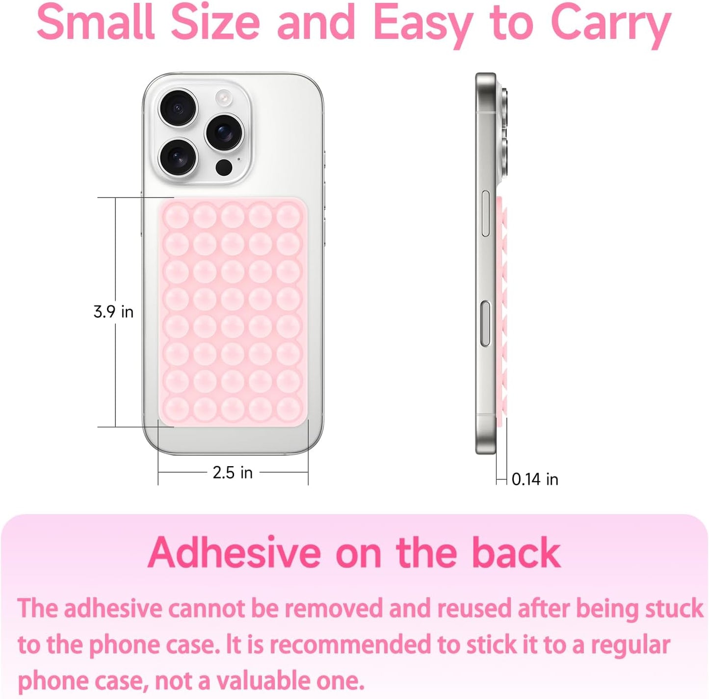 Silicone Suction Phone Case Mount, Non Slip Suction Cup Phone Mount, Phone Accessories Holder for Selfies and Videos, Silicon Adhesive Phone Stand Sticky for Cell Phone Black