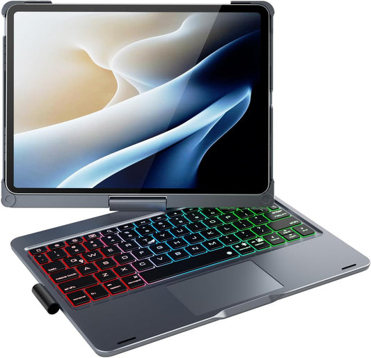 doqo for iPad Air 11 and iPad Pro 11 case with Keyboard,360° Rotatable Keyboard case for iPad Air 11 M3/M2,air 5th,4th 10.9,iPad Pro 11(4th,3rd,2nd,1st Gen) with Multi-Touch Trackpad (Gray)