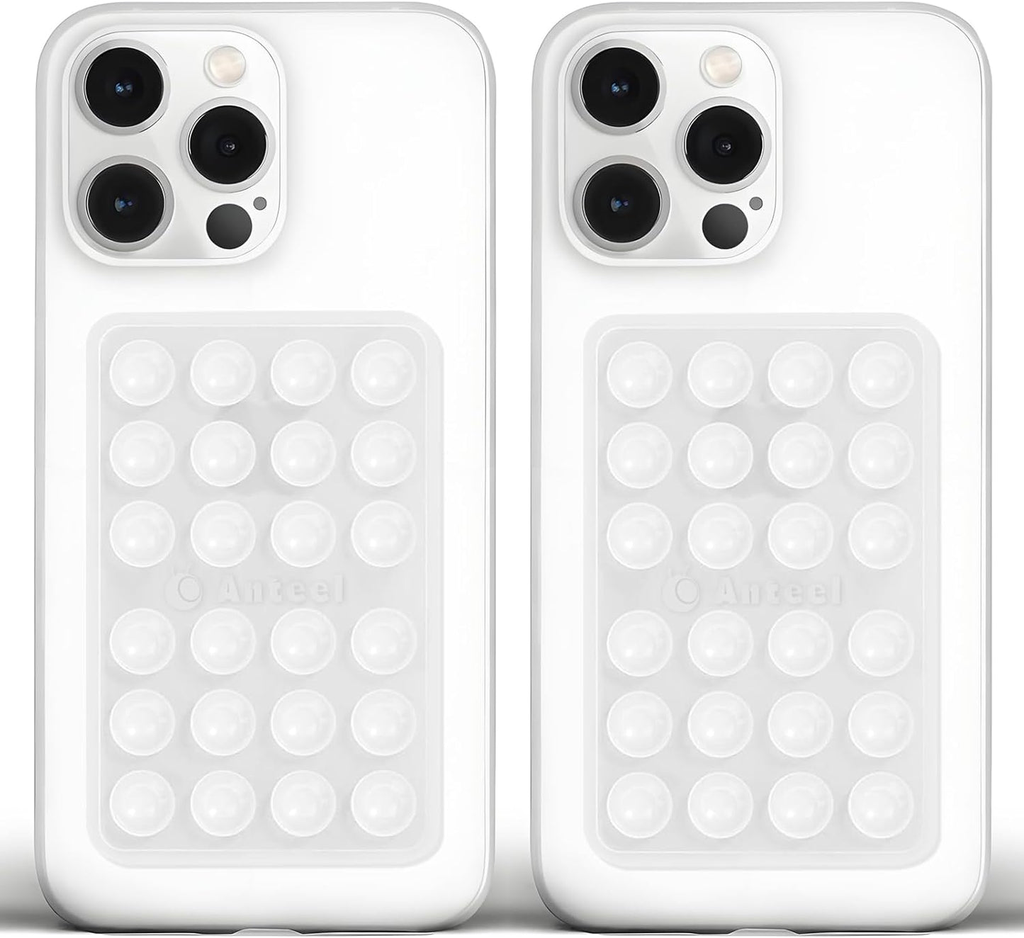 Anteel Medium-Sized Silicone Suction Phone Case Adhesive Mount, Enhanced Suction Power and Upgraded Thickened Sticky Phone Grip, Durable, Hands-Free Sticky Phone Holder, 2.28"x3.46" (TP&TP)