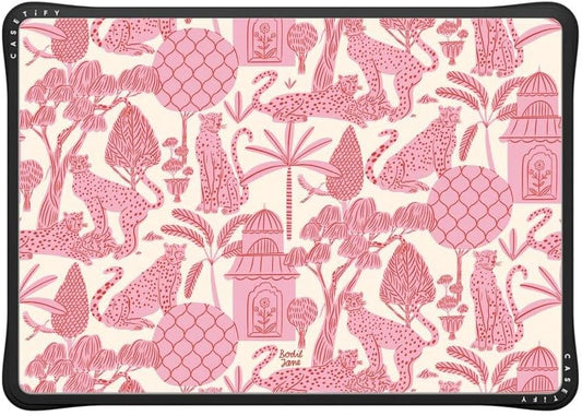 CASETiFY Impact MacBook Air 13" (M1/Intel) Case [Cushioned Impact Corners/Scratch-Resistant/Anti-Slip Grip] - Cheetah Paradise - Clear Black