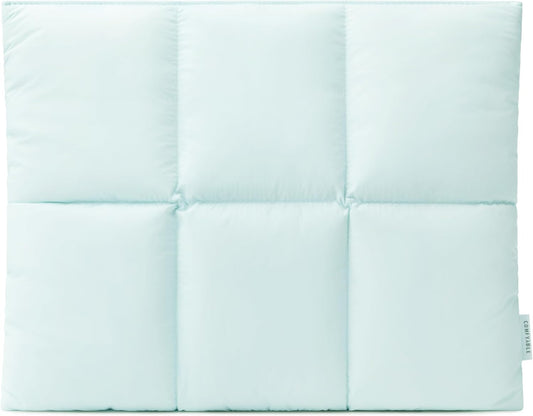 Comfyable Puffy Laptop Sleeve 13 Inch 14 Inch, Quilted Puffer Laptop Carrying Case, Pillow Case Compatible with MacBook Air M4 2025 M3 M2 M1, MacBook Pro M4 Pro/Max, Ice Blue