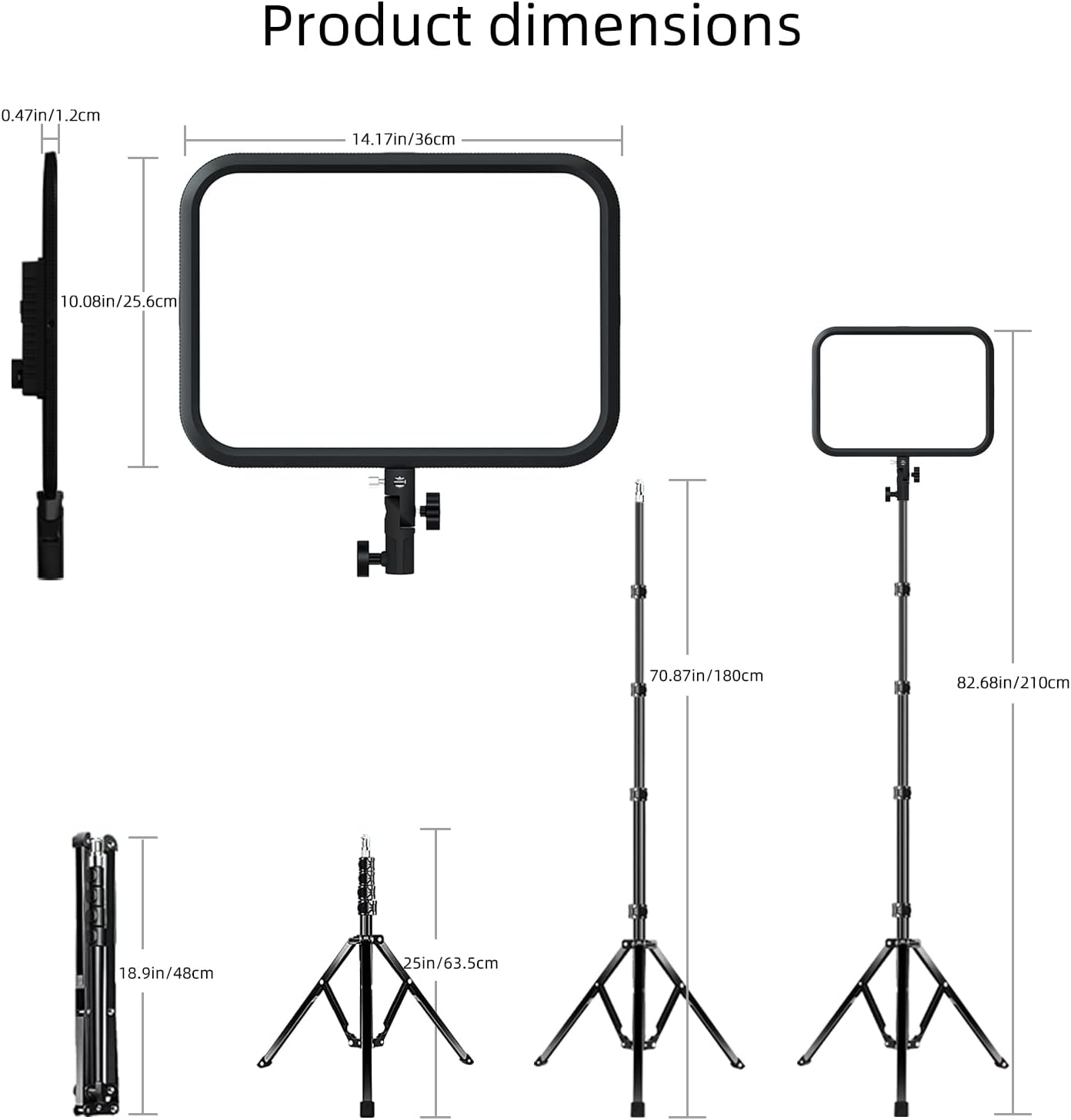 LED Video Light Panel Photography Lighting, 45W LED Studio Light for Phtography, Video Lighting Kit with 70.8" Tripod, Bi-Color 3200K–7500K, 8 Scene Lighting Effects (2 Pack)