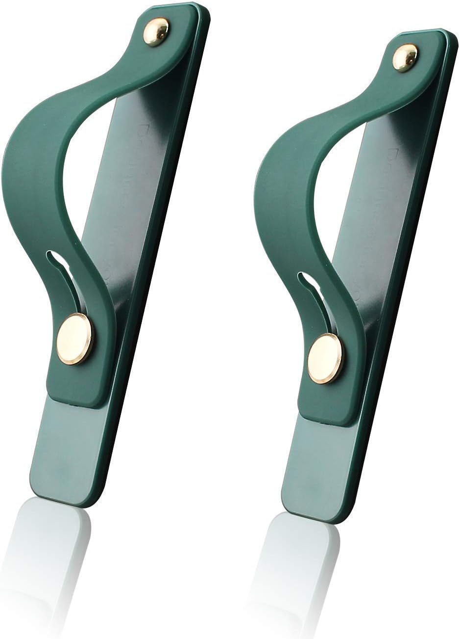 Removable and Reusable Cell Phone Grip Strap, Yetaida Telescopic Finger Kickstand Bracket Universal Silicone Phone Holder Stand and Portable Finger Loop for Most Smartphones Case (Dark Green)
