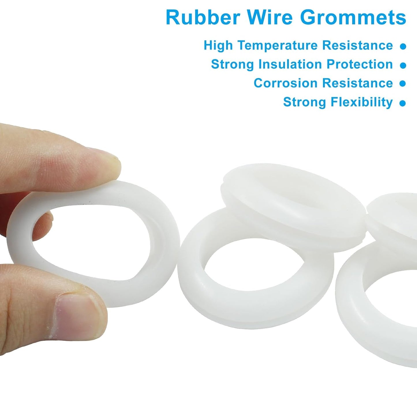 12 Pcs Rubber Grommets, 0.98" Inside Diameter 1" Drill Hole Rubber Wire Grommets O Ring Grommets for Wire, Firewall, Cables, Plugs (White)