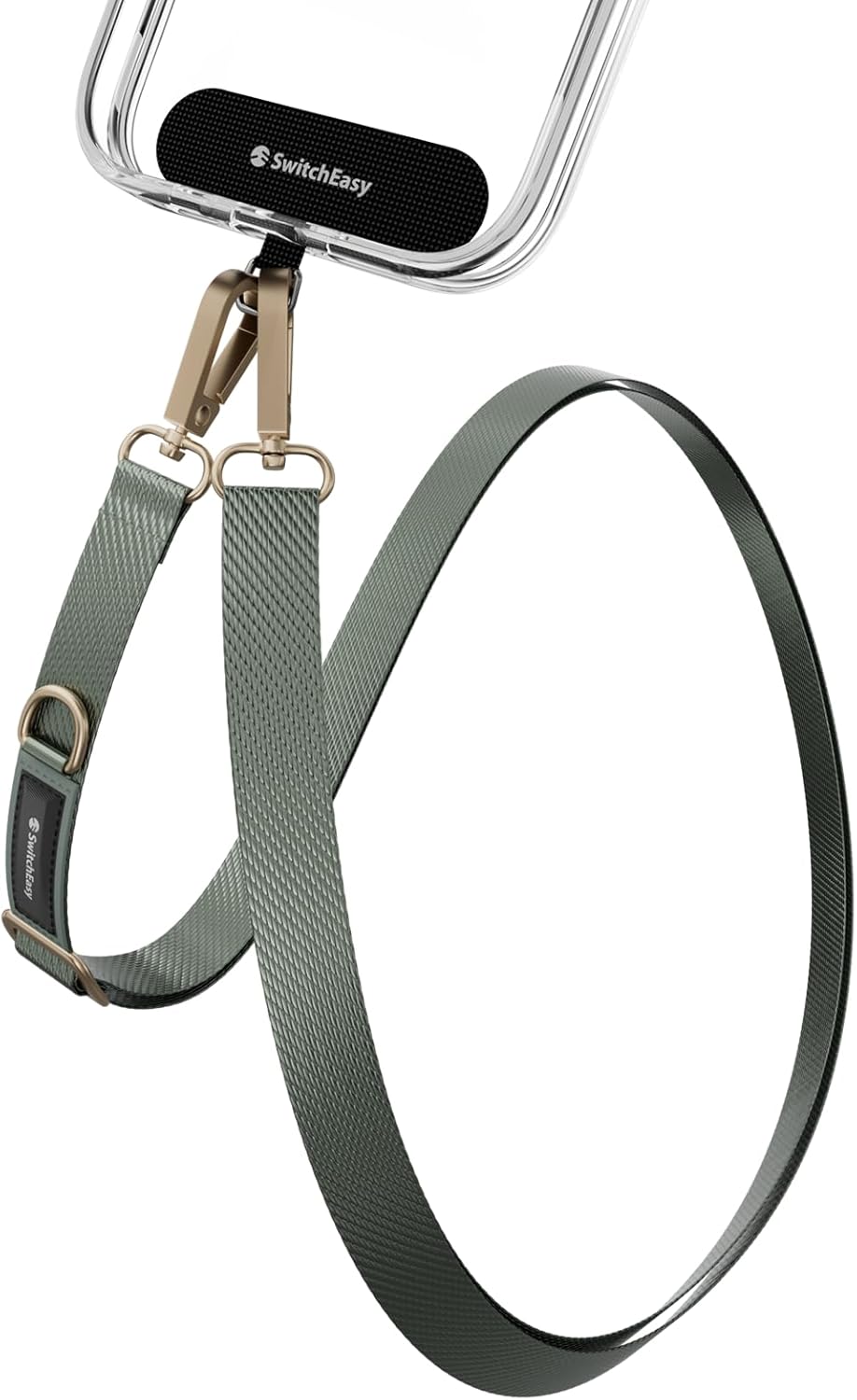 SWITCHEASY 20mm Adjustable Crossbody Phone Strap Compatible with Most Phones, Anti-Theft & Ant-Drop, Hands Free for Phone Lanyard Crossbody with Strap Card Phone Tether Tab - EasyStrap (Sea Foam)