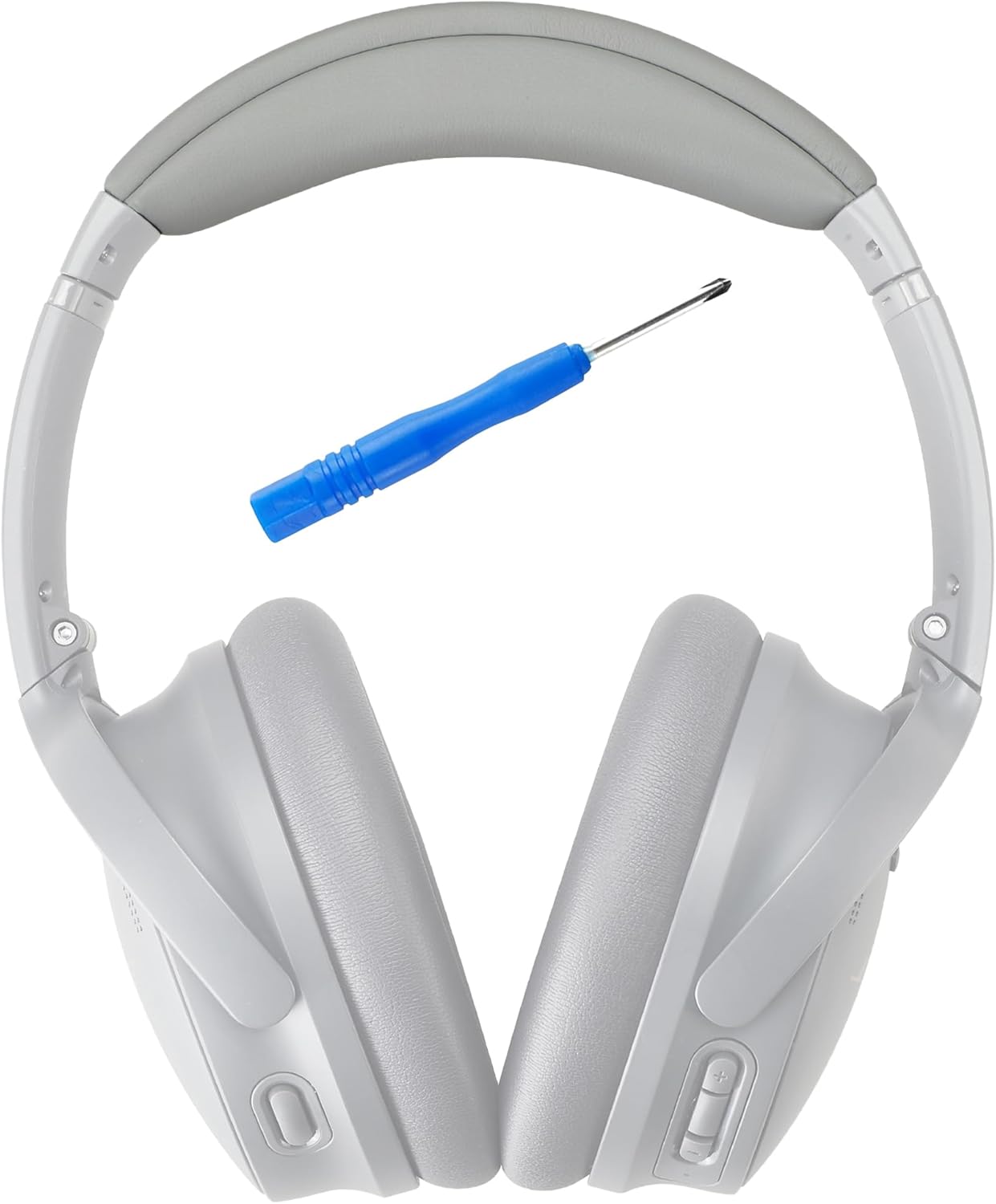 QC35 II Headband Pad Cushion Cover Compatible With Bose QuietComfort 35 Headphones (Grey) - Easy Clip-on Design, Premium PU, FlexiSoft High-Density Foam