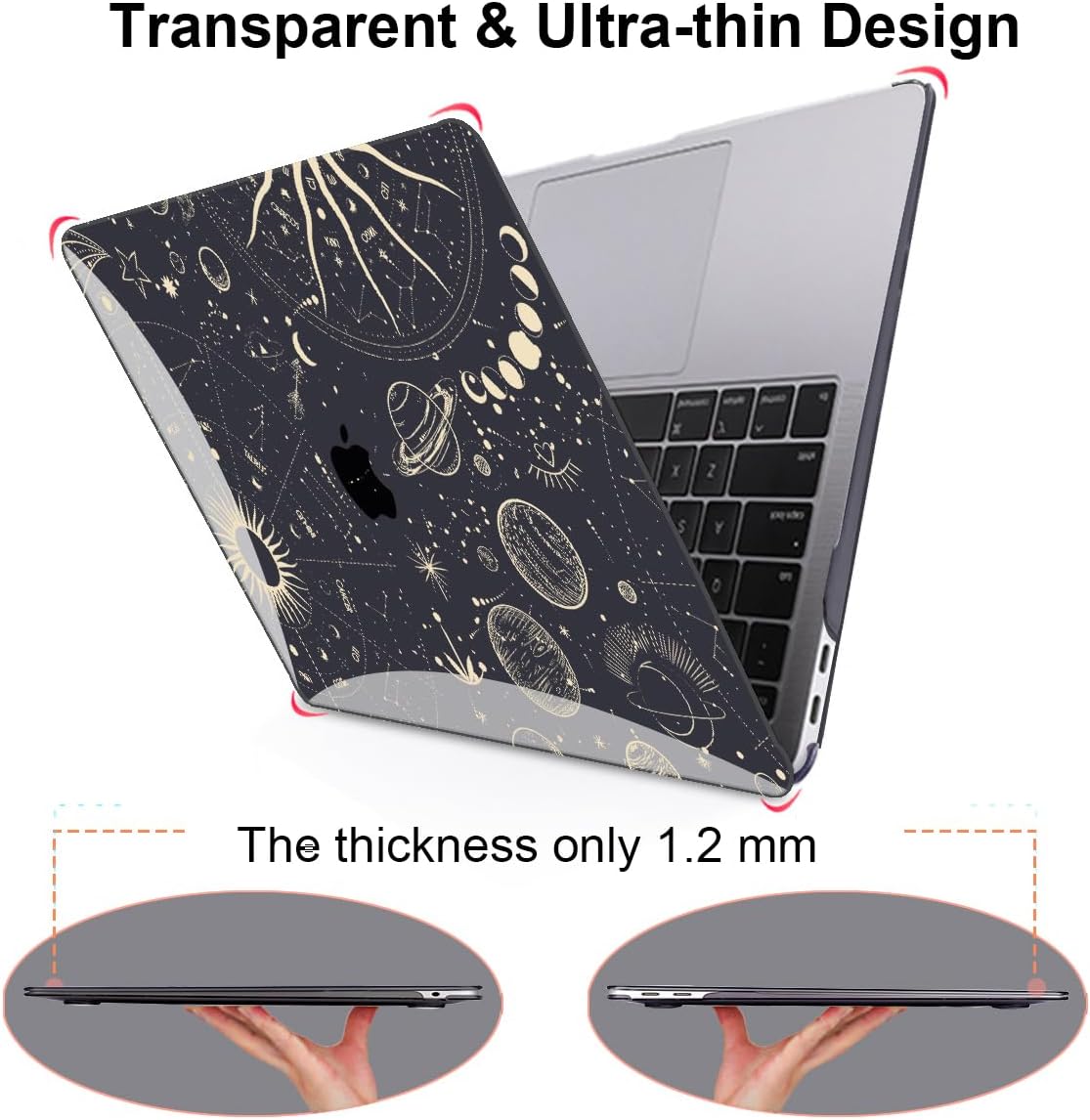 Compatible with MacBook Pro 13 inch Case 2022 2021-2016 A2338 M2/M1 A2251 A2289 A2159 A1989 A1706 Model, Pattern Plastic Hard Shell Keyboard Cover Screen Film Webcam Cover, Constellation