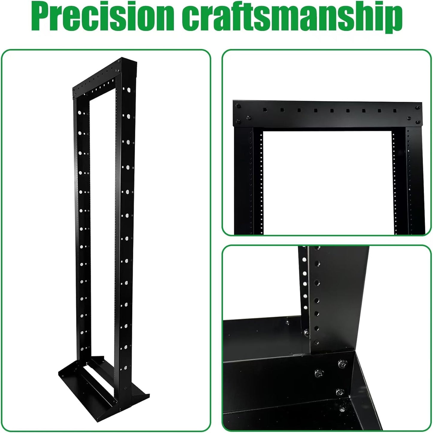 2 Post 29U Open Frame Server Rack 2-Post Server Rack Network Rack,Comes with 2 Center Trays,for 19 Inch Equipment, Networking Data & IT Devices,1260lbs Weight Capacity Rack(2P-LD-29)