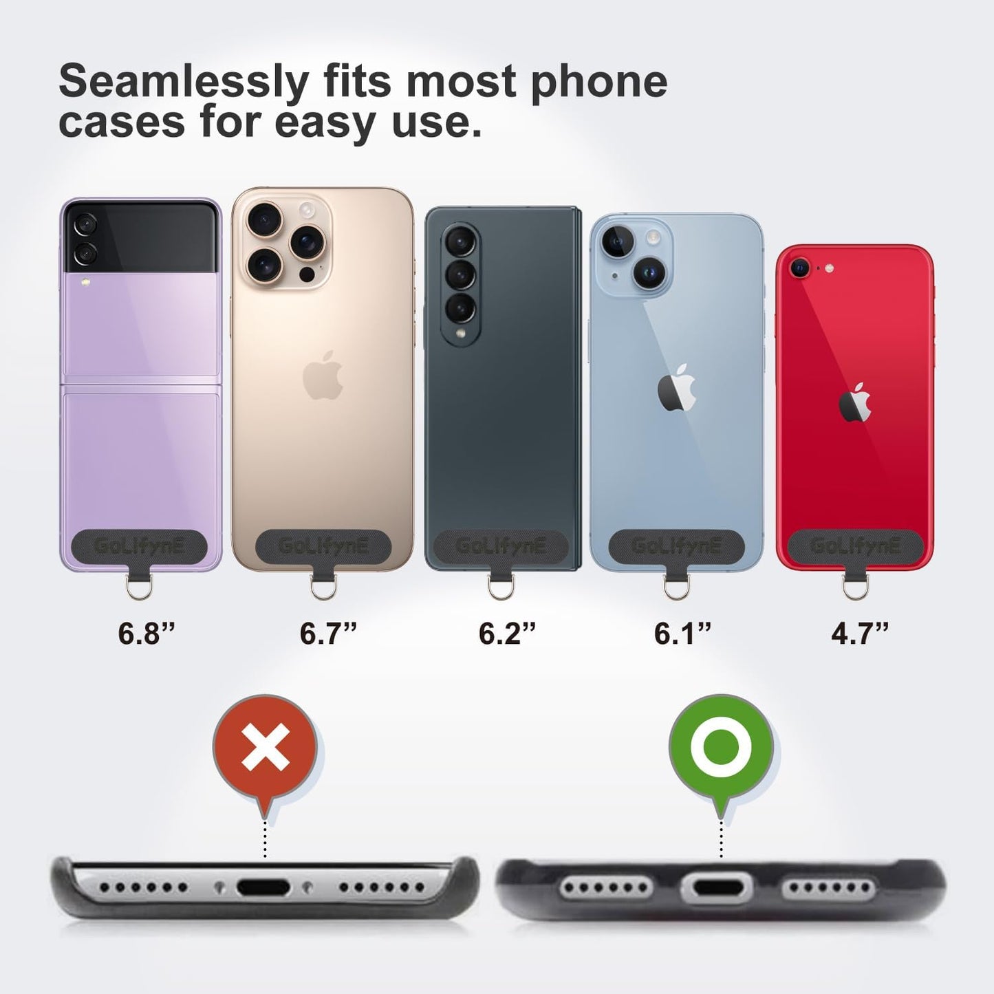 25mm Crossbody Phone Lanyard, Anti-Theft Crossbody Phone Strap for iPhone 16 Pro Max and Most Smartphones, Cell Phone Neck Lanyard w/ 2 Non-Adhesive Tether Tabs for Men and Women, Army Green